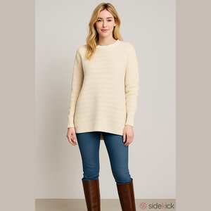 Elisabeth by Liz Claiborne Cream Wool Blend Knit Sweater